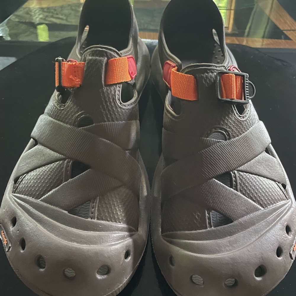 Mens Brown and Orange Sandals